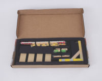 DIY Art Kit contents detail, wood, fasteners, magnets, paint, 2022