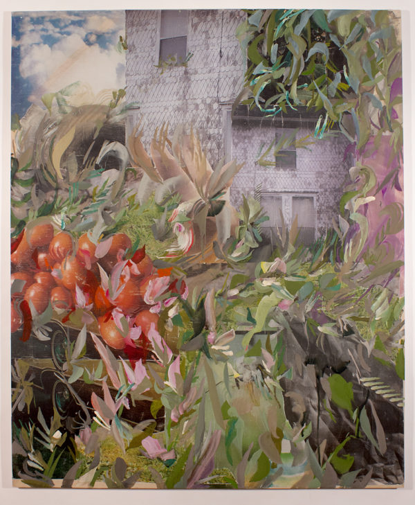 overgrown house with tomatoes 41 x 33